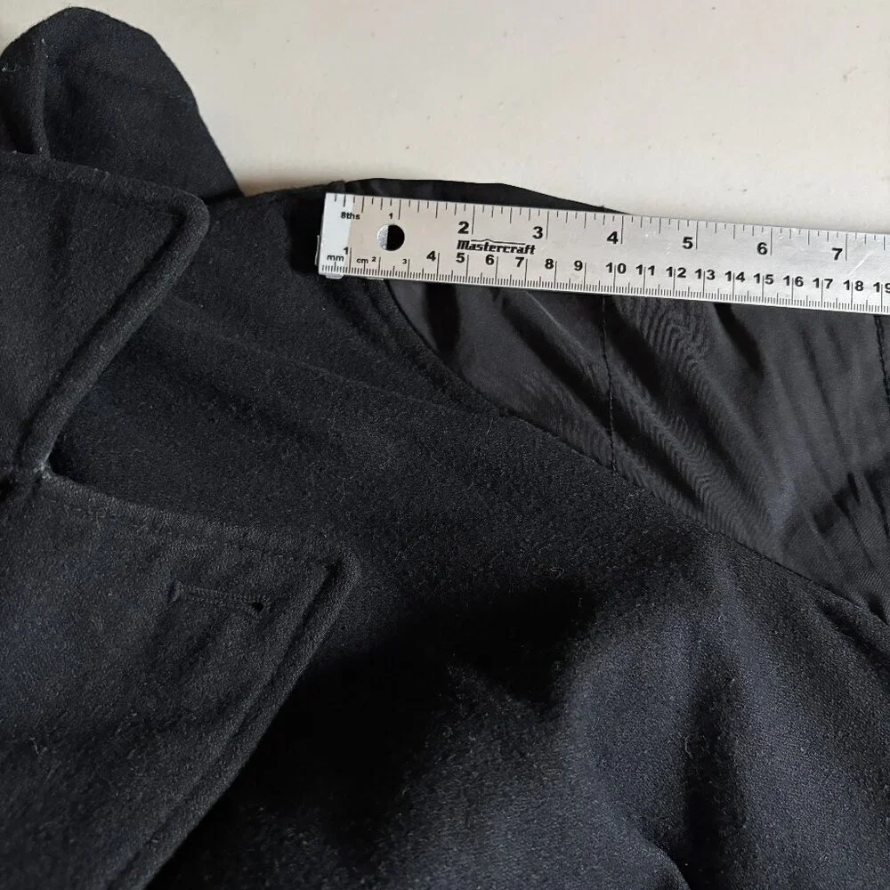 John Varvatos USA Wool Blend Hooded Peacoat Jacket - Men's Size L - Black - Picture 13 of 15